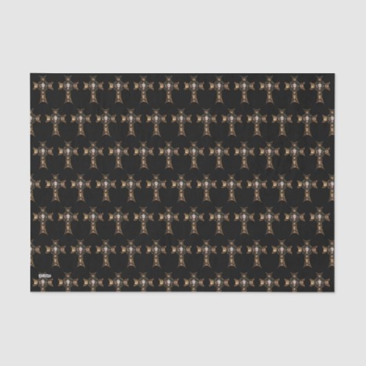 Celtic Cross & Skull (Gold) Tissuepapier (Voorkant)