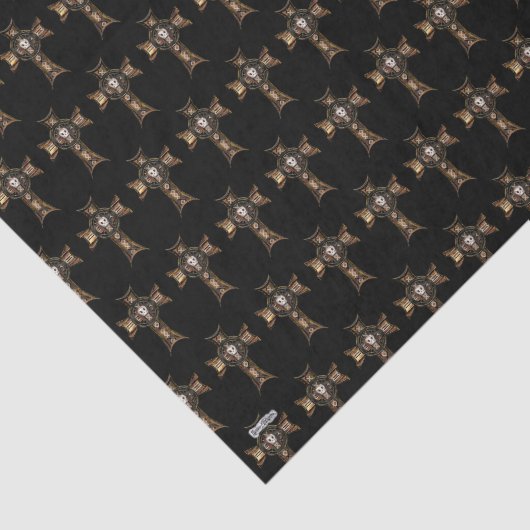 Celtic Cross & Skull (Gold) Tissuepapier (Detail)