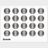 Celtic Cross (staal) Ronde Sticker (Vel)