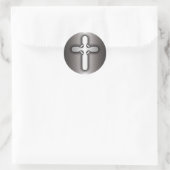 Celtic Cross (staal) Ronde Sticker (Tas)
