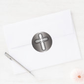 Celtic Cross (staal) Ronde Sticker (Envelop)