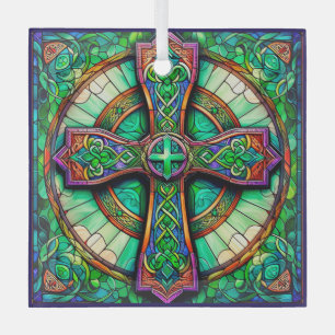 Celtic Cross Style Suncatcher Glas in lood Design Glas Ornament