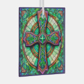 Celtic Cross Style Suncatcher Glas in lood Design Ornament (Voorkant Rechts)