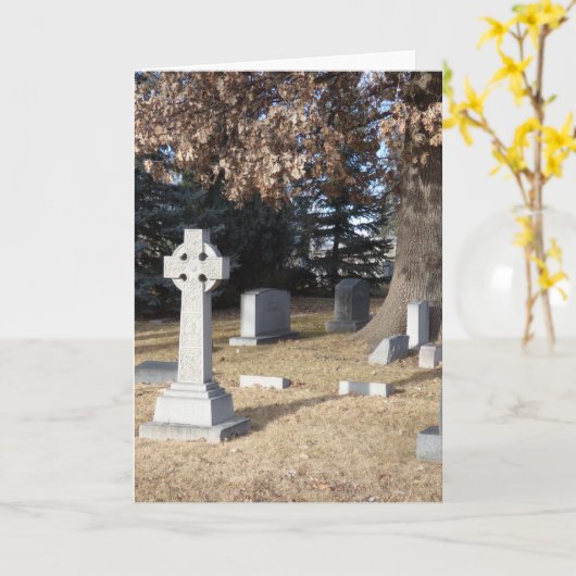 Celtic Cross Sympathy Card Kaart (Gele Bloem)