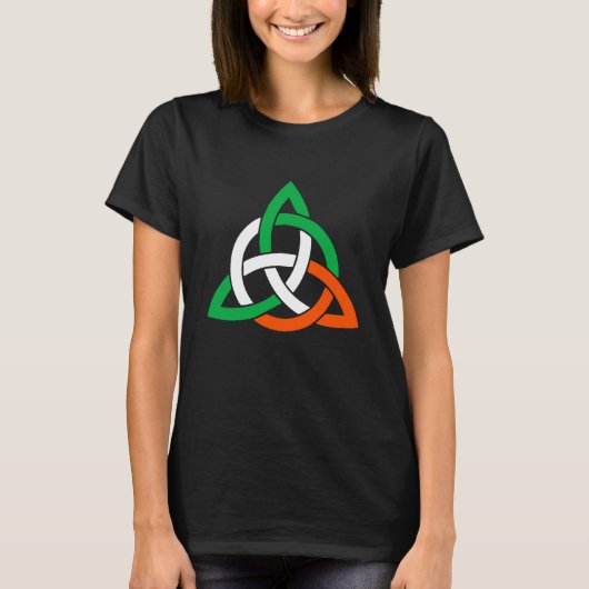 Celtic Cross Trinity Knot Triquetra Irish Flag Poc T-shirt (Voorkant)