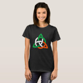 Celtic Cross Trinity Knot Triquetra Irish Flag Poc T-shirt (Voorkant volledig)