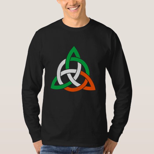 Celtic Cross Trinity Knot Triquetra Irish Flag Poc T-shirt (Voorkant)
