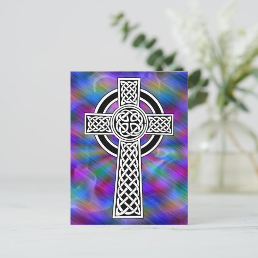 Celtic Cross Wave briefkaart (Staand voorkant)