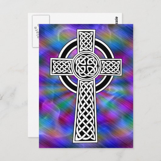 Celtic Cross Wave briefkaart (Voorkant / Achterkant)