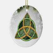 Celtic Cross Wiccan Pagan Witchy Witchcraft Green Keramisch Ornament (Rechts)