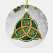 Celtic Cross Wiccan Pagan Witchy Witchcraft Green Keramisch Ornament (Voorkant)