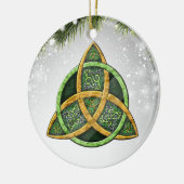 Celtic Cross Wiccan Pagan Witchy Witchcraft Green Keramisch Ornament (Links)