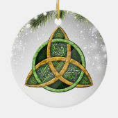 Celtic Cross Wiccan Pagan Witchy Witchcraft Green Keramisch Ornament (Achterkant)