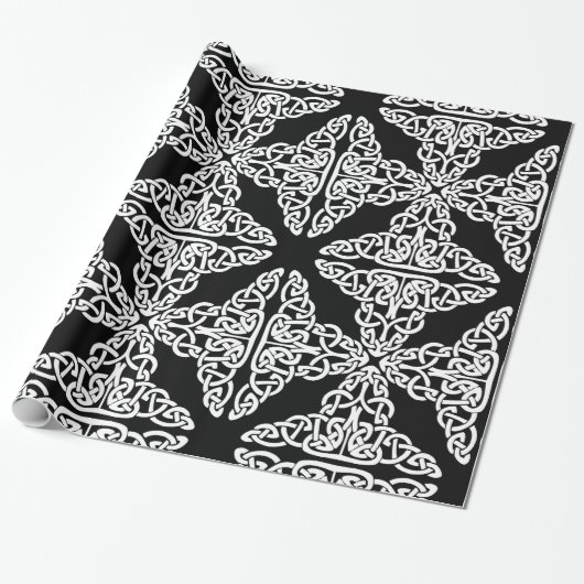 celtic cross-wrappapier cadeaupapier (Uitgerold)
