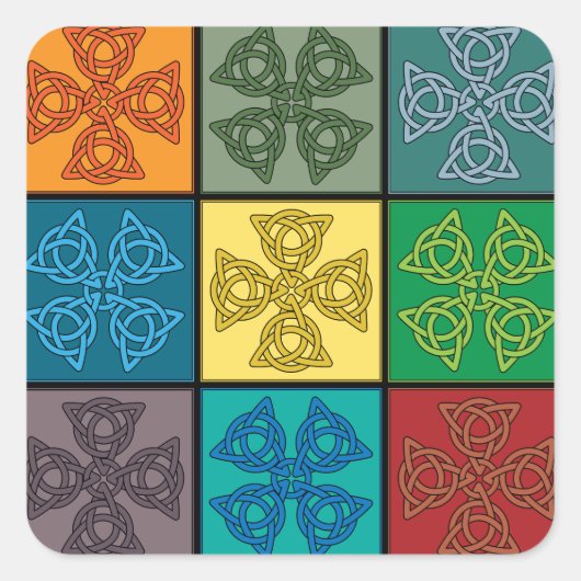 Celtic Crosses Square Sticker (Voorkant)