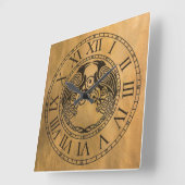 Celtic Crow Vierkante Klok (Hoek)