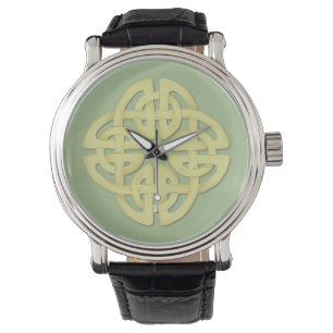 Celtic Custom Black  leder Horloge