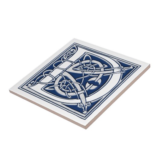 Celtic D monogram Tegeltje (Zijkant)