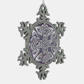 Celtic Dara Knot Kerstversient Tin Sneeuwvlok Ornament (Links)
