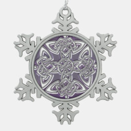 Celtic Dara Knot Kerstversient Tin Sneeuwvlok Ornament
