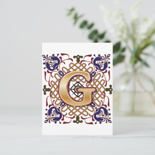 Celtic Design Letter G Briefkaart (Staand voorkant)