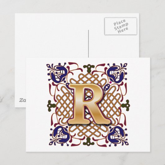 Celtic Design Letter R Briefkaart (Voorkant / Achterkant)