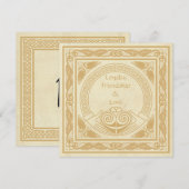 Celtic Design met Claddagh Wedding Table Number Kaart (Voorkant / Achterkant)