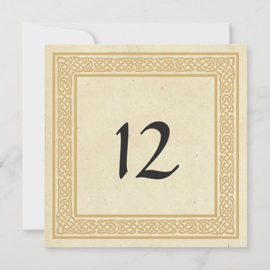 Celtic Design met Claddagh Wedding Table Number Kaart (Achterkant)