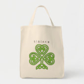 Celtic Design Shamrock St. Patrick's Day Slainte Tote Bag (Voorkant)