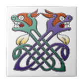 Celtic Design Split-hoofden Tegeltje (Voorkant)