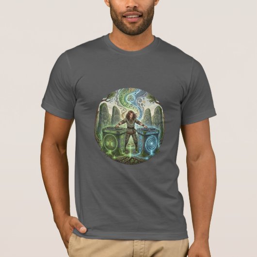 Celtic DJ Ritual Illustratie T-Shirt (Voorkant)