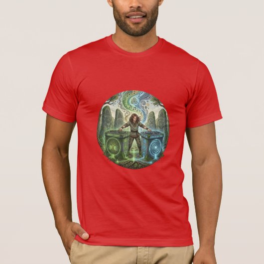 Celtic DJ Ritueel Illustratie T-Shirt (Voorkant)