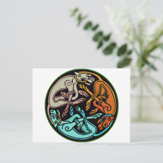 Celtic Dogs Briefkaart (Staand voorkant)