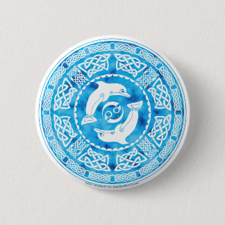 Celtic Dolphin Ronde Button 5,7 Cm