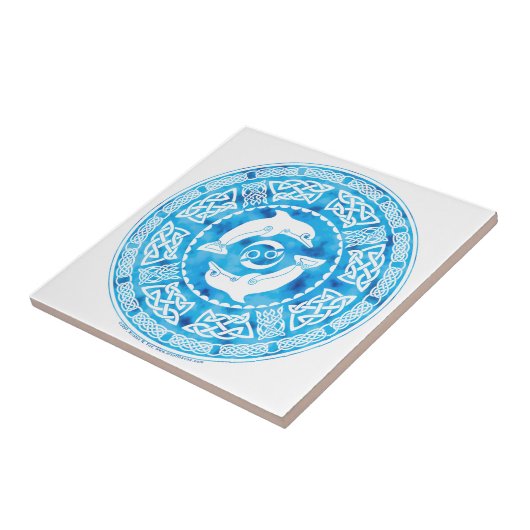 Celtic Dolphins Tile Tegeltje (Zijkant)
