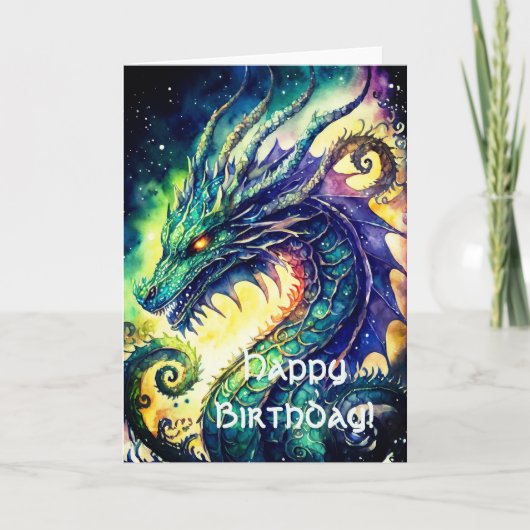 Celtic Dragon Birthday Wenskaart Kaart (Voorkant)