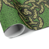 Celtic Dragon Chain Green Cadeaupapier (Rol Hoek)