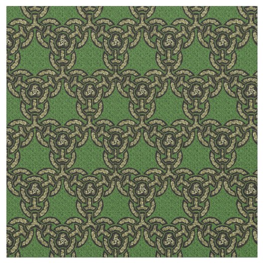 Celtic Dragon chain in Dark Green Stof (Close Up)