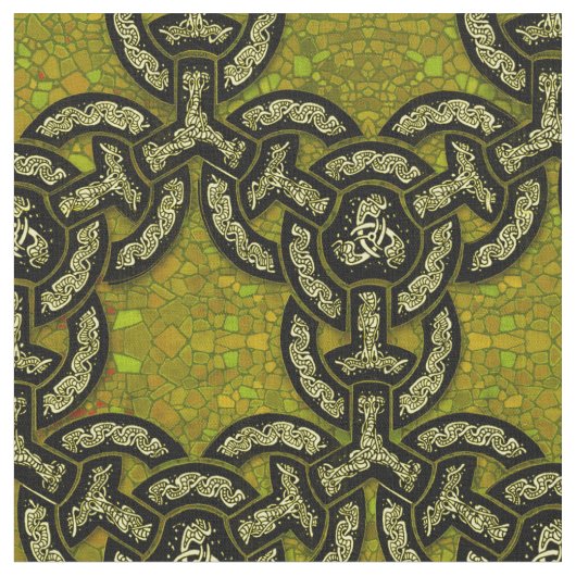 Celtic Dragon Chain of Dark Gold Stof (Close Up)