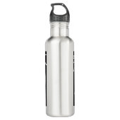 Celtic Dragon Elegance: Zwart & Grijs Abstract Tat Waterfles (Achterkant)