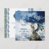 Celtic Dragon Fantasy Wedding Save the Date Kaart (Voorkant / Achterkant)