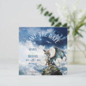 Celtic Dragon Fantasy Wedding Save the Date Kaart (Staand voorkant)
