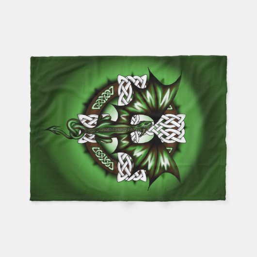 Celtic Dragon Fleece Deken (Voorkant (Horizontaal))