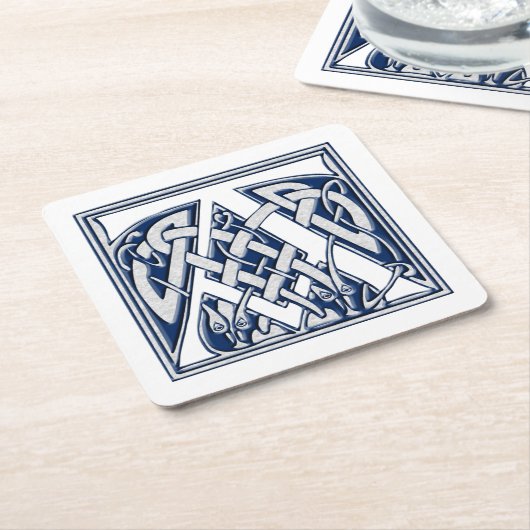 Celtic Dragon Initiaal A Kartonnen Onderzetters (Schuin)