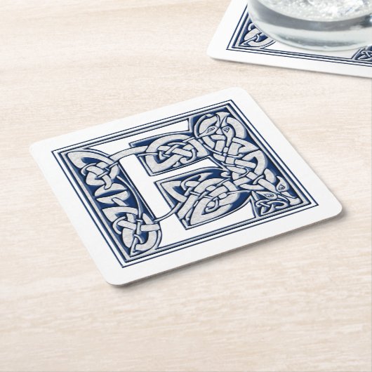 Celtic Dragon Initiaal E Kartonnen Onderzetters (Schuin)
