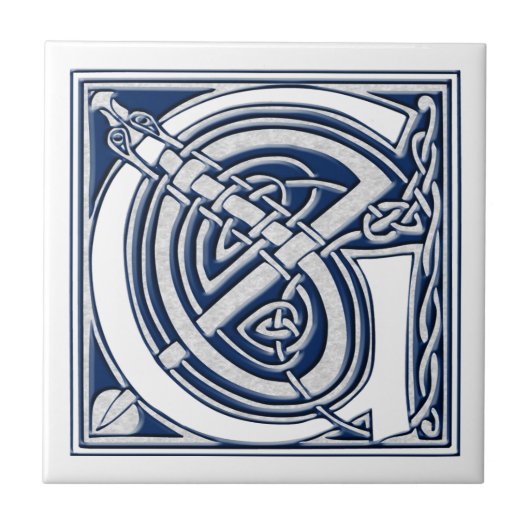 Celtic Dragon Initiaal G Tegeltje (Voorkant)