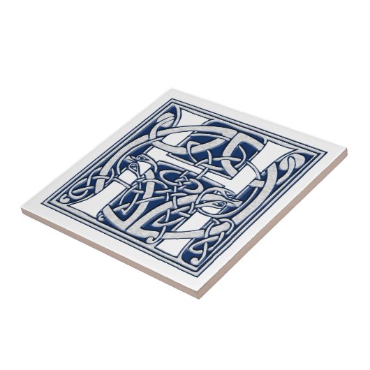 Celtic Dragon Initiaal H Tegeltje (Zijkant)