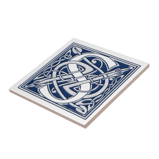 Celtic Dragon Initiaal S Tegeltje (Zijkant)