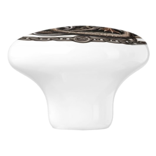 Celtic Dragon Keramische Knop (Zijkant)