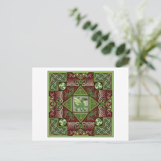 Celtic Dragon Labyrinth Briefkaart (Staand voorkant)